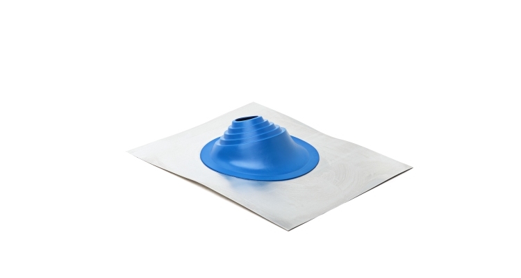 Проходной элемент MF угловой №1 (75-200мм) +240 силиконовый (металлический неокрашенный фланец) синий