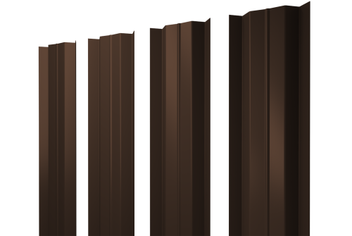 Штакетник М-образный В с прямым резом 0.4 PE RAL 8017 шоколад