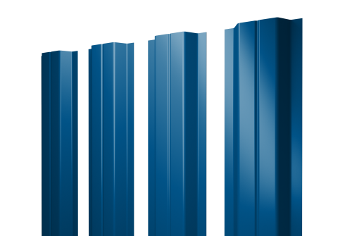 Штакетник П-образный A с прямым резом 0,5 Satin RAL 5005 сигнальный синий