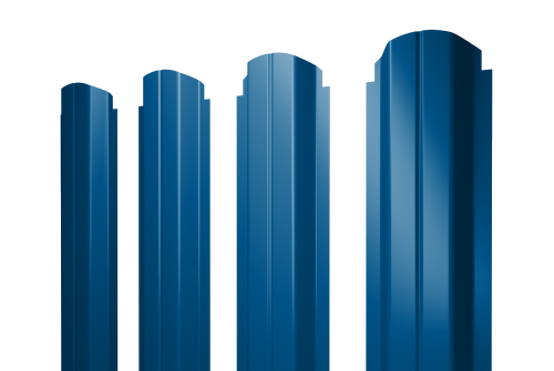 Штакетник П-образный A фигурный 0,45 PE RAL 5005 сигнальный синий