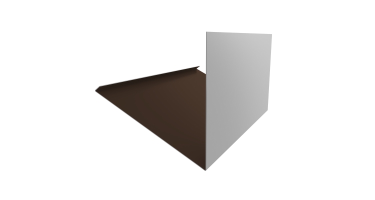 Планка примыкание верхнее к трубе фальц Grand Line 0,5 Satin с пленкой RAL 8017 шоколад (3м)