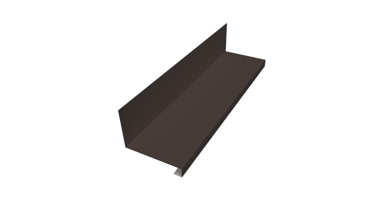 Планка примыкание нижнее к трубе для Кликфальц Pro 0,45 Drap ST RR 32 темно-коричневый (3м)