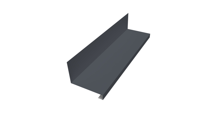 Планка примыкание нижнее к трубе для Кликфальц Pro 0,5 PE с пленкой RAL 7024 мокрый асфальт (3м)