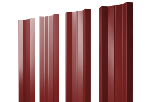 Штакетник М-образный А с прямым резом 0.5 Satin RAL 3011 коричнево-красный